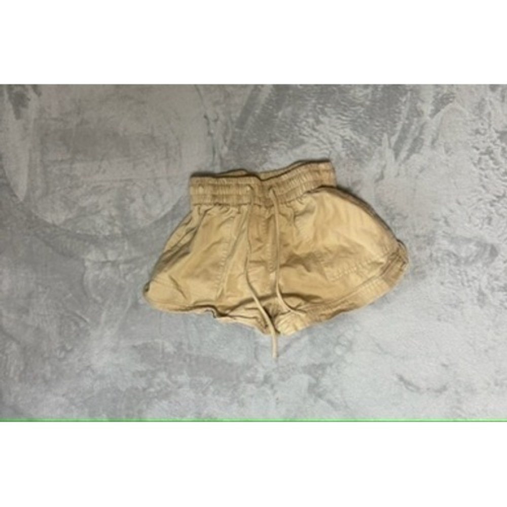 Forever 21 Mini‎ Shorts Women S Tan Elastic Waist Drawstring Casual Khaki